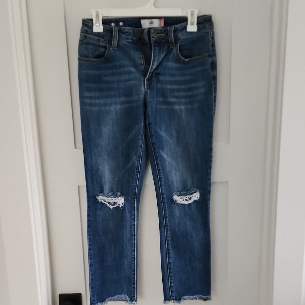 CAbi Women's Blue Distressed Jeans